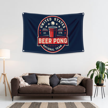 Beer Pong National Champions Flag